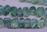 CFL1087 15 inches 8*12mm faceted nuggets blue fluorite beads