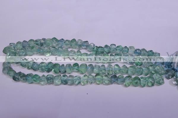 CFL1087 15 inches 8*12mm faceted nuggets blue fluorite beads