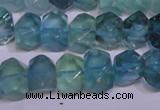 CFL1088 15 inches 9*14mm faceted nuggets blue fluorite beads