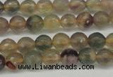 CFL1111 15.5 inches 6mm faceted round yellow fluorite gemstone beads