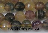 CFL1115 15.5 inches 14mm faceted round yellow fluorite gemstone beads