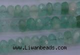 CFL112 15.5 inches 5*10mm faceted rondelle green fluorite beads