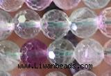 CFL1140 15.5 inches 6mm faceted round fluorite gemstone beads