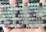 CFL1146 15.5 inches 6mm round matte fluorite beads wholesale