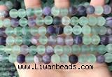 CFL1147 15.5 inches 8mm round matte fluorite beads wholesale