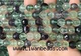 CLF1156 15.5 inches 8mm faceetd round fluorite gemstone beads