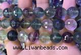 CLF1159 15.5 inches 14mm faceetd round fluorite gemstone beads