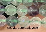 CLF1161 15.5 inches 6mm faceetd round fluorite gemstone beads