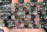 CLF1162 15.5 inches 8mm faceetd round fluorite gemstone beads