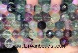 CLF1164 15.5 inches 12mm faceetd round fluorite gemstone beads