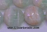 CFL1213 15.5 inches 20mm flat round green fluorite gemstone beads