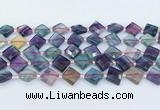 CFL1230 15.5 inches 12mm faceted diamond fluorite beads