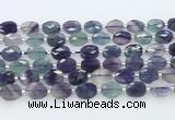 CFL1234 15.5 inches 8*10mm faceted oval fluorite beads