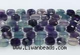 CFL1235 15.5 inches 8*10mm faceted rectangle fluorite beads