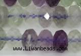 CFL1239 15 inches 4*6mm faceted rondelle fluorite gemstone beads