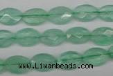 CFL124 15.5 inches 8*12mm faceted oval green fluorite beads