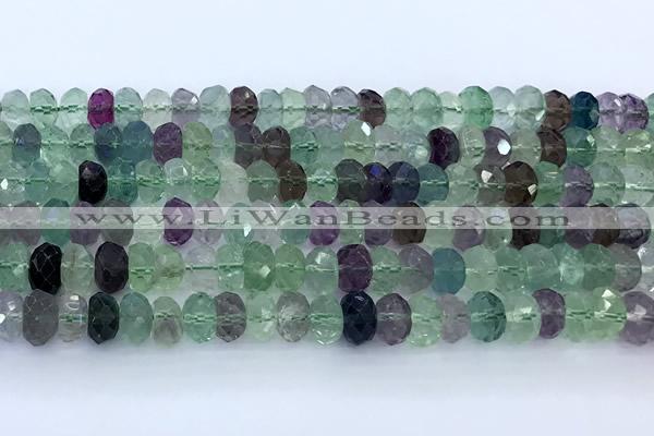 CFL1243 15 inches 6*9mm faceted rondelle fluorite beads