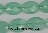 CFL127 15.5 inches 15*20mm faceted oval green fluorite beads