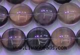 CFL1333 15.5 inches 14mm flat round purple fluorite gemstone beads