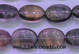 CFL1340 15.5 inches 10*14mm oval purple fluorite gemstone beads