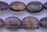 CFL1341 15.5 inches 12*16mm oval purple fluorite gemstone beads