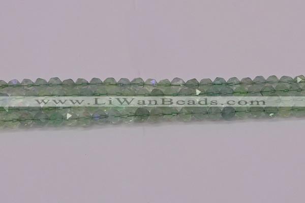 CFL1401 15.5 inches 6mm faceted nuggets green fluorite beads