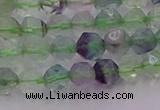 CFL1406 15.5 inches 6mm faceted nuggets fluorite gemstone beads