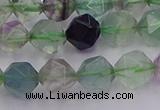 CFL1408 15.5 inches 10mm faceted nuggets fluorite gemstone beads