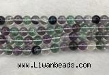 CFL1474 15.5 inches 12mm round AA grade fluorite gemstone beads