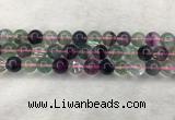 CFL1484 15.5 inches 12mm round rainbow fluorite gemstone beads