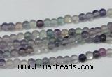 CFL150 15.5 inches 4mm round natural fluorite gemstone beads wholesale