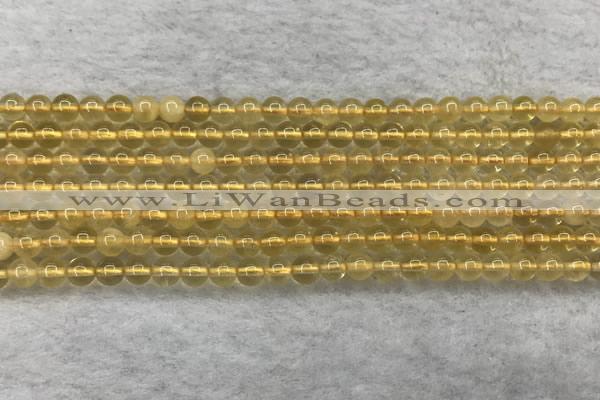 CFL1506 15.5 inches 4mm round yellow fluorite gemstone beads