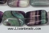 CFL173 15.5 inches 18*25mm rectangle natural fluorite beads wholesale