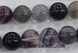 CFL205 15.5 inches 14mm round purple fluorite gemstone beads wholesale