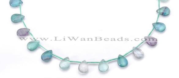 CFL24 10*14mm teardrop A- grade natural fluorite gemstone beads