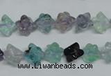 CFL303 15.5 inches 10*10mm carved cube natural fluorite beads