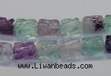 CFL305 15.5 inches 8*10mm carved column natural fluorite beads