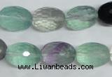 CFL308 15.5 inches 12*16mm faceted rice natural fluorite beads