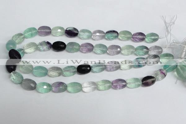 CFL308 15.5 inches 12*16mm faceted rice natural fluorite beads