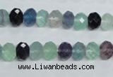 CFL313 15.5 inches 8*10mm faceted rondelle natural fluorite beads