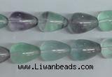 CFL328 15.5 inches 8*14mm teardrop natural fluorite beads