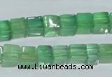 CFL338 15.5 inches 8*8mm cube natural green fluorite beads