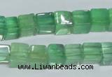 CFL339 15.5 inches 10*10mm cube natural green fluorite beads