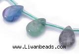 CFL34 5*8mm teardrop B grade natural fluorite beads Wholesale