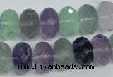 CFL341 15.5 inches 10*14mm faceted rondelle natural fluorite beads