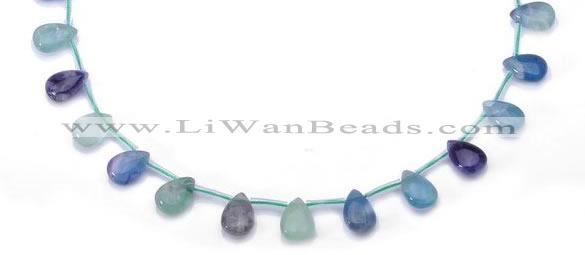 CFL37 B grade 12*16mm teardrop natural fluorite gemstone beads