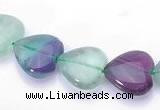 CFL39 10*10mm heart B grade natural fluorite beads Wholesale