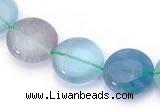 CFL43 flat round 12*12mm B grade natural fluorite bead Wholesale