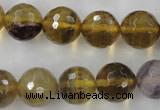 CFL456 15.5 inches 14mm faceted round rainbow fluorite beads