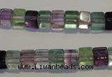 CFL488 15.5 inches 6*6mm cube natural fluorite beads